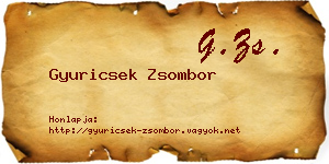 Gyuricsek Zsombor névjegykártya